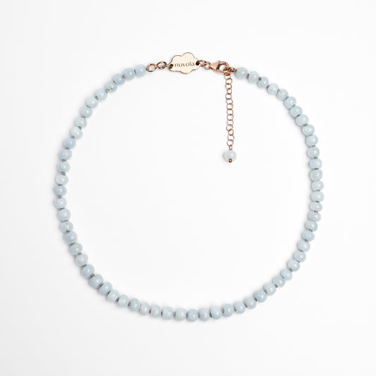 Aquamarine rondelle necklace