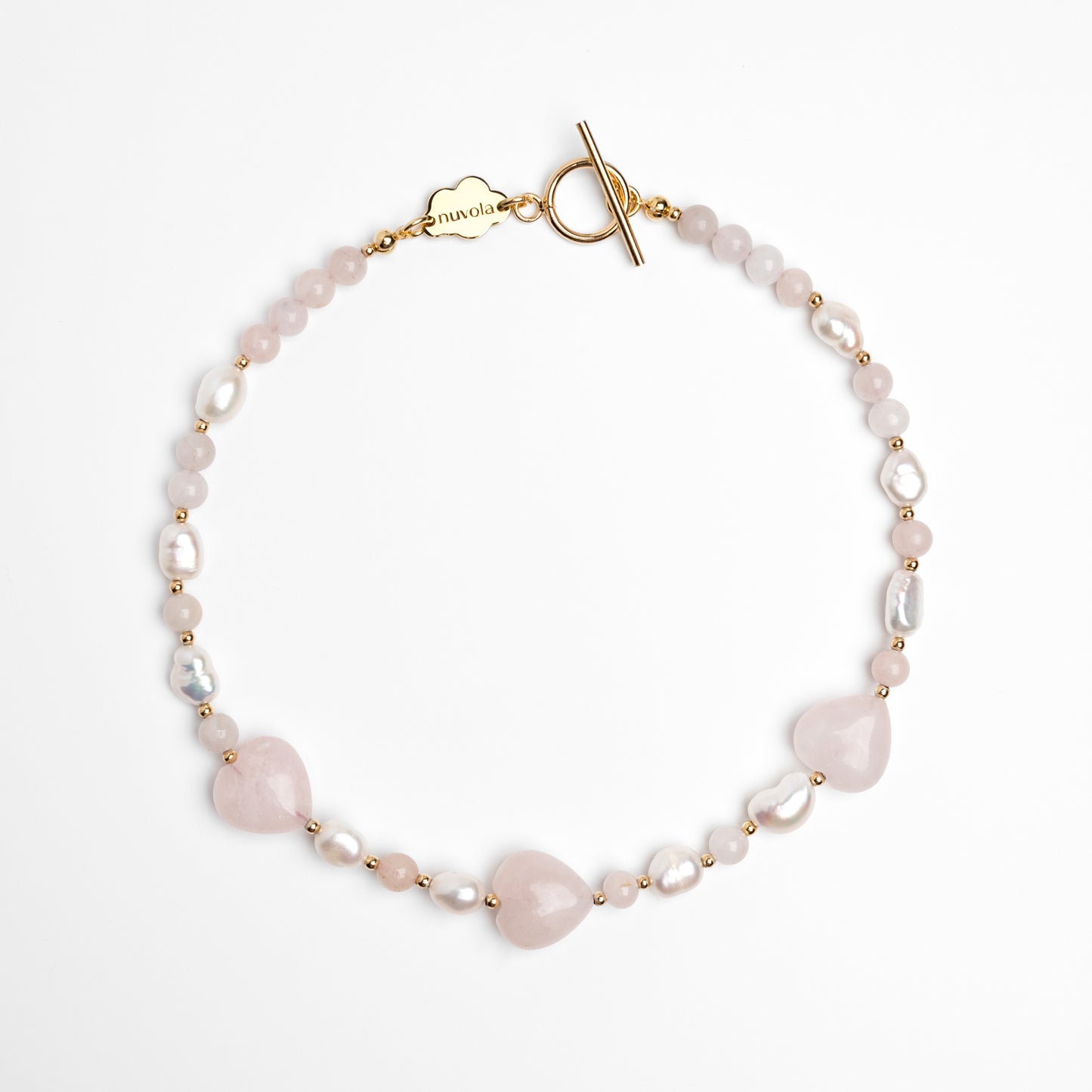 Romantic baroque pearl & quartz necklace