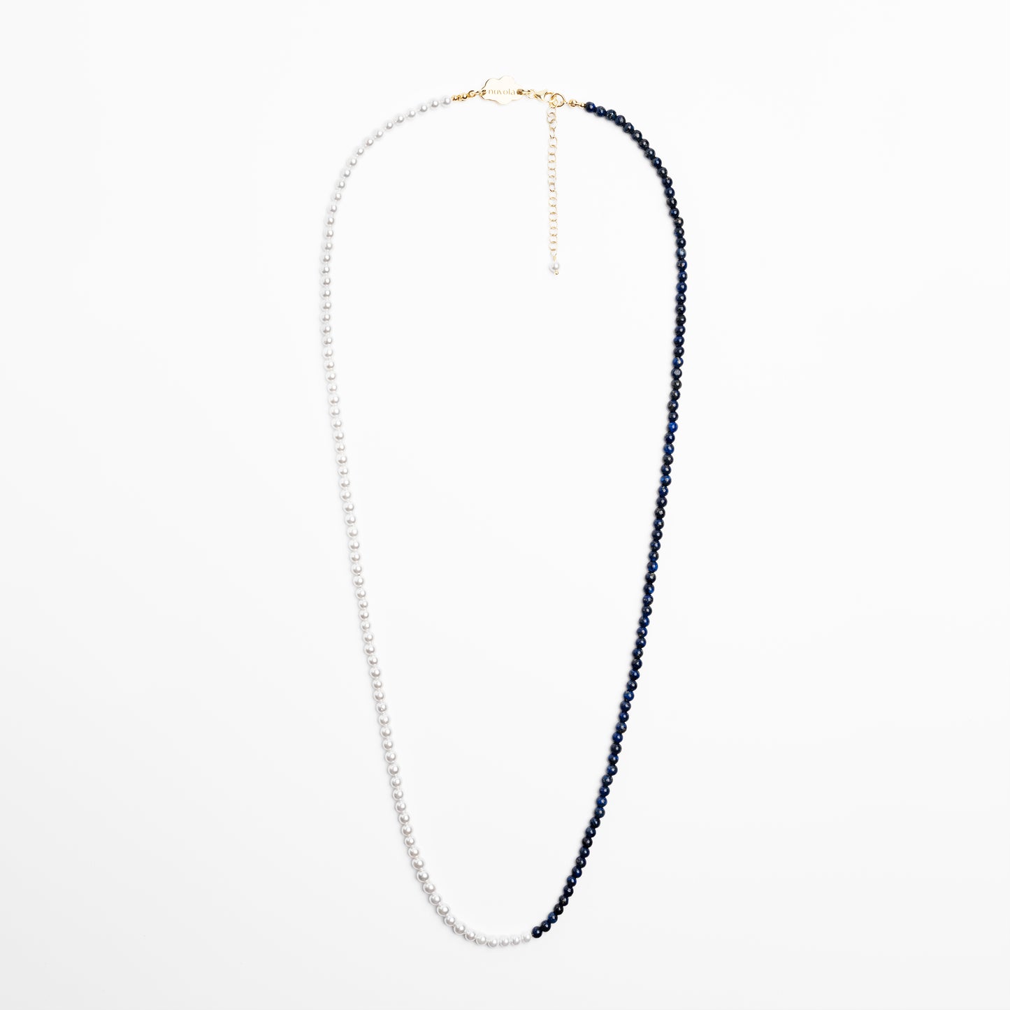 Long lapis lazuli & pearl necklace