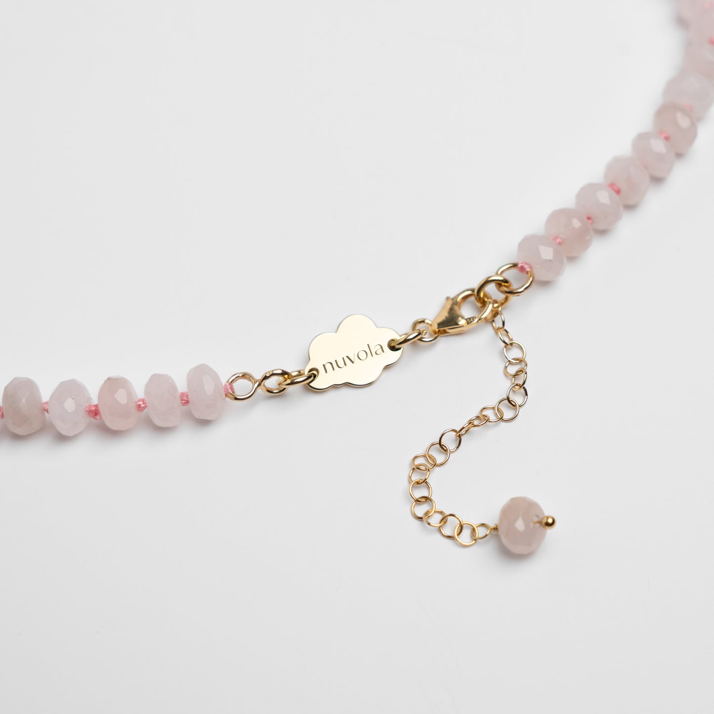 Rose quartz rondelle necklace